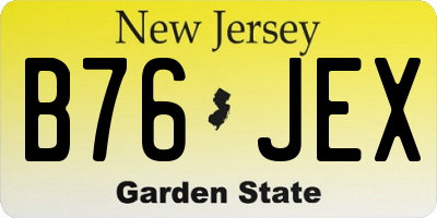 NJ license plate B76JEX