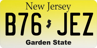 NJ license plate B76JEZ