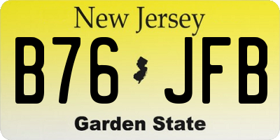 NJ license plate B76JFB