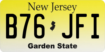 NJ license plate B76JFI