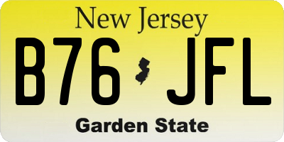 NJ license plate B76JFL