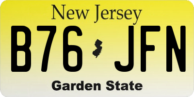 NJ license plate B76JFN