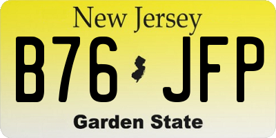 NJ license plate B76JFP