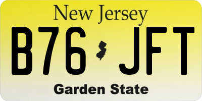 NJ license plate B76JFT