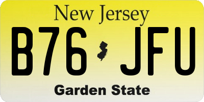 NJ license plate B76JFU