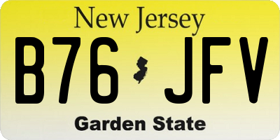 NJ license plate B76JFV