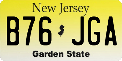 NJ license plate B76JGA