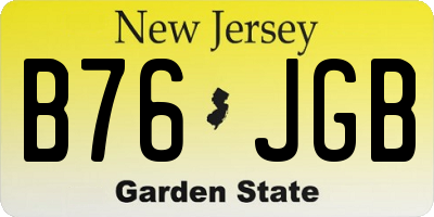 NJ license plate B76JGB