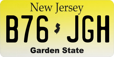 NJ license plate B76JGH