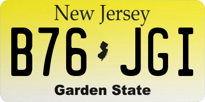NJ license plate B76JGI