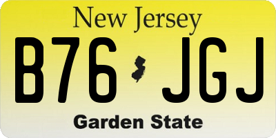 NJ license plate B76JGJ