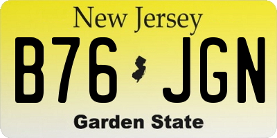 NJ license plate B76JGN