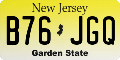 NJ license plate B76JGQ