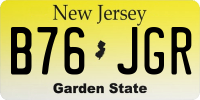 NJ license plate B76JGR