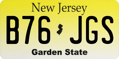 NJ license plate B76JGS