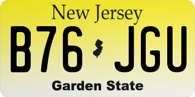 NJ license plate B76JGU