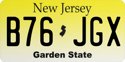NJ license plate B76JGX