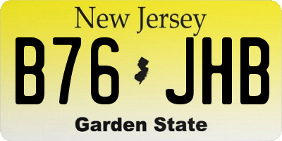 NJ license plate B76JHB