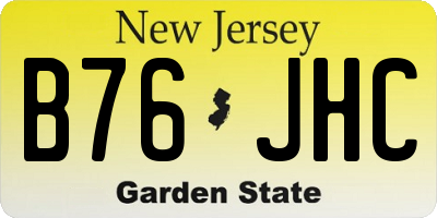 NJ license plate B76JHC