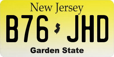 NJ license plate B76JHD