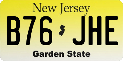NJ license plate B76JHE