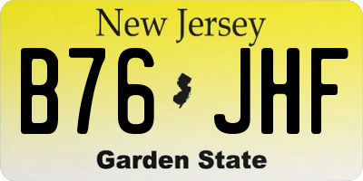 NJ license plate B76JHF