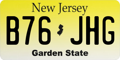 NJ license plate B76JHG