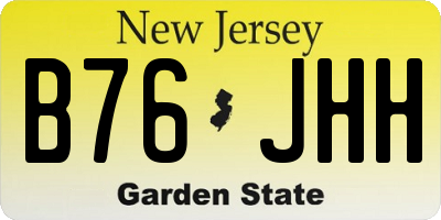 NJ license plate B76JHH
