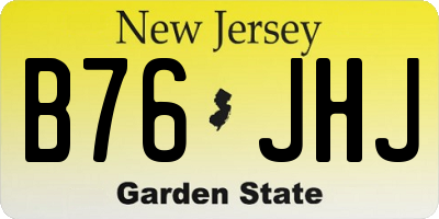 NJ license plate B76JHJ