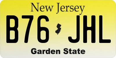 NJ license plate B76JHL