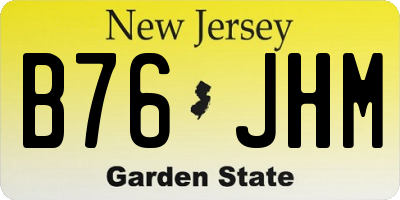NJ license plate B76JHM