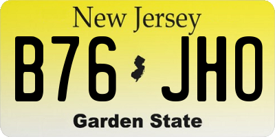 NJ license plate B76JHO