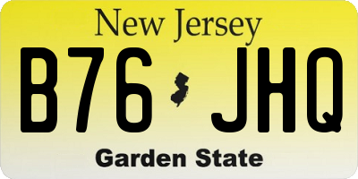 NJ license plate B76JHQ