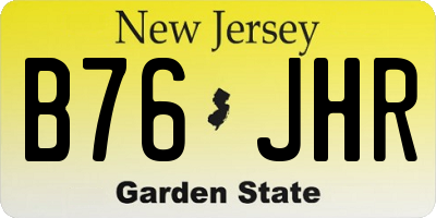 NJ license plate B76JHR