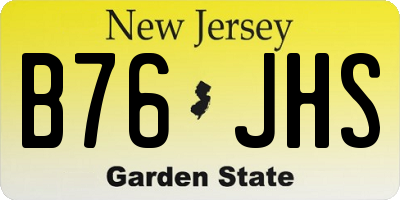 NJ license plate B76JHS