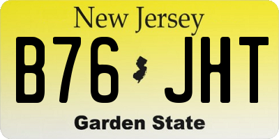 NJ license plate B76JHT