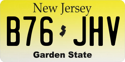 NJ license plate B76JHV