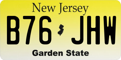 NJ license plate B76JHW