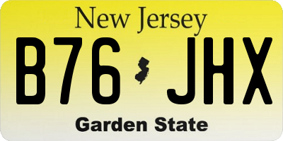 NJ license plate B76JHX