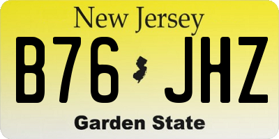 NJ license plate B76JHZ