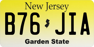 NJ license plate B76JIA