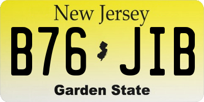 NJ license plate B76JIB