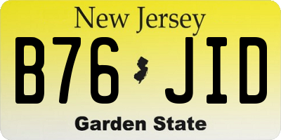 NJ license plate B76JID