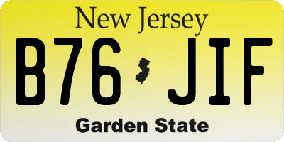 NJ license plate B76JIF