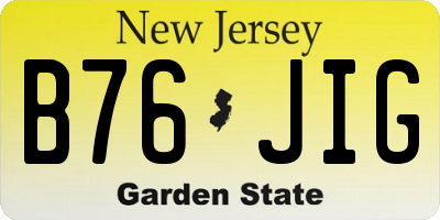 NJ license plate B76JIG