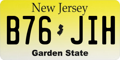 NJ license plate B76JIH