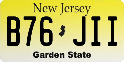 NJ license plate B76JII