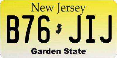 NJ license plate B76JIJ
