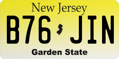 NJ license plate B76JIN