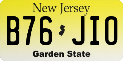 NJ license plate B76JIO